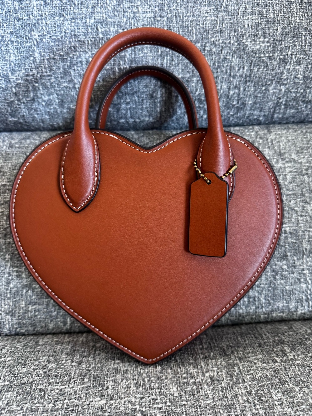 Coach Heart Mini Satchel in Chestnut Brown - Picture 2 of 12